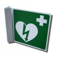 AED Pictogram op bordje haaks