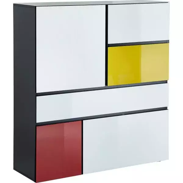 Mondriaan opbergkast met lade multicolor - Ideeus Germania