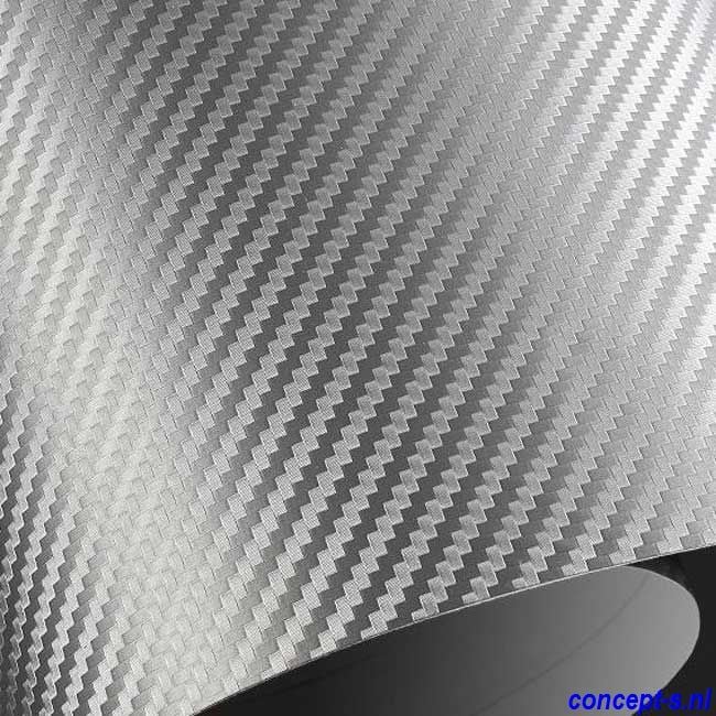 Carbonfolie Zilver 3D en zelfklevend voor exterieur en interieur 200x152 cm