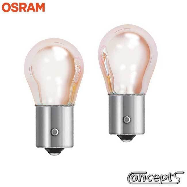 Osram Diadem halogeen knipperlicht lampen BAU15S oranje met chroom coating
