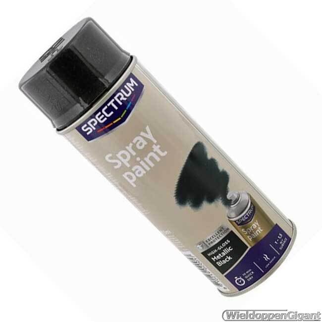 SprayPaint metallic zwart inhoud spuitbus 400 ml