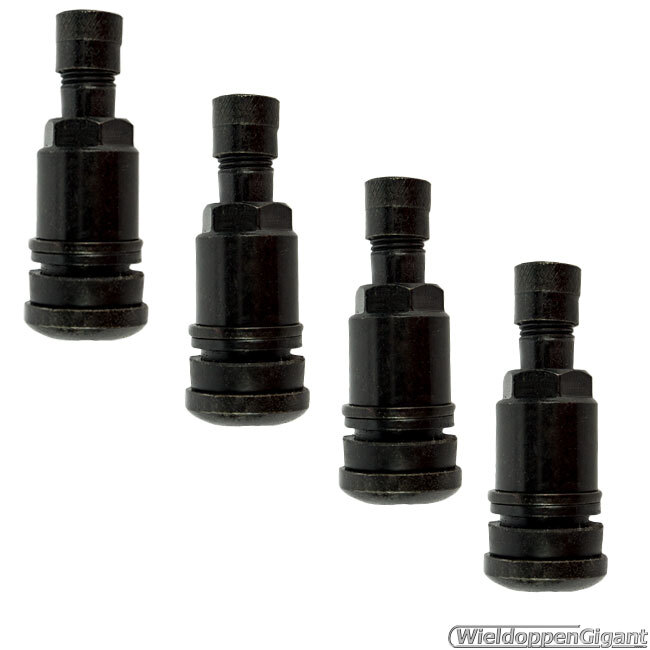Metalen ventielen zwart 11.3 mm set a 4 stuks