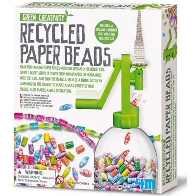 Recycled paper beads