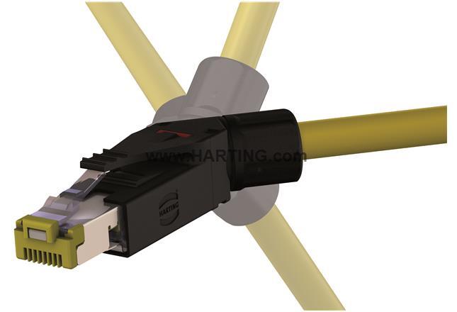 HARTING RJ45 Field connector 09451511561 RJI 10G RJ45 plug Cat6, 8p IDC angled<br />Cable connector, 45° angled, IDC termination, Contacts: 8, Conductor cross-section