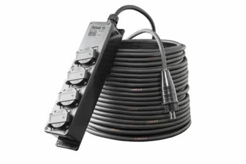 Power connection cable H07RN-F  with lid. Full of rubber. class I  . Schuko . CE. 3x1,5mm²