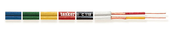 Deelbare afgeschermde platte kabel 2x0,14<br />C118-Kleuren