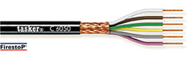 Red copper braided shielded cable 2 x 0.50 - CPR<br />C2050