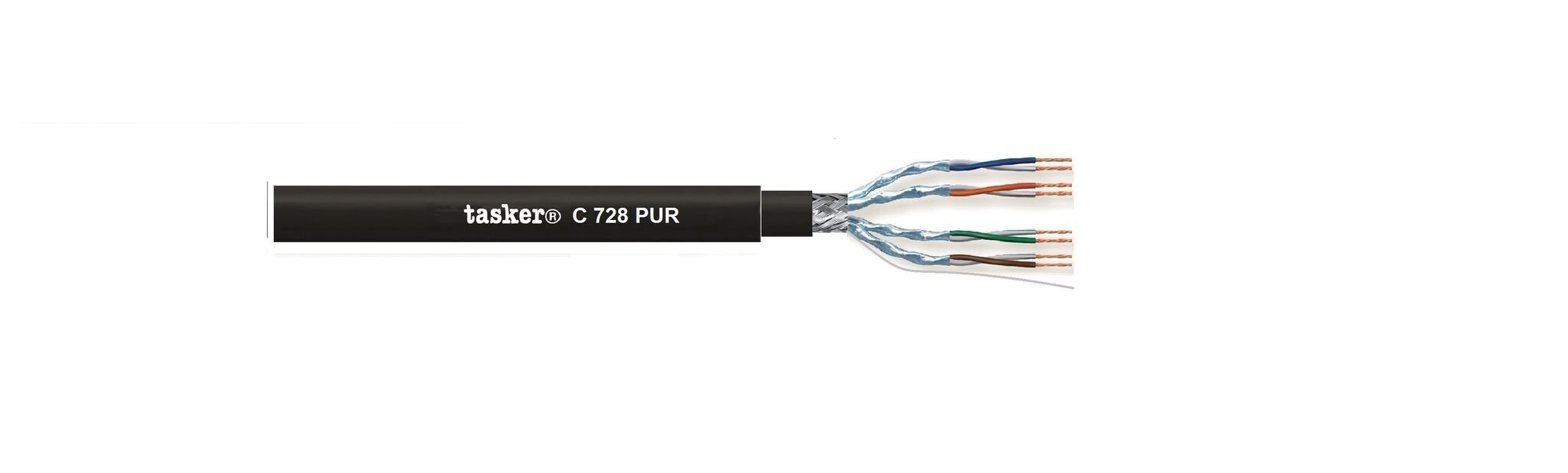 LAN-kabel cat. 6A S-F.T.P. 4x2x0,22<br />C728 PUR. Mobiel binnen / buiten
