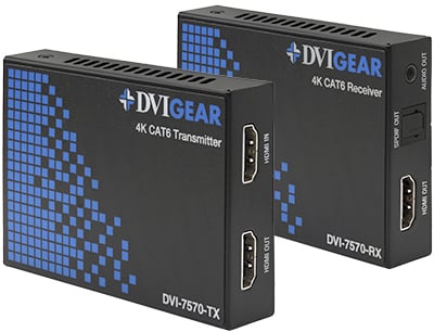 DVI-7570  DVIGear Wildcat® SET  Copper Extender Tx Transmitter / Rx Receiver                                                                                                                                                                                                                                                                                                                                                                                                                                                       Supports HDMI 4K /60p, HDCP 2.2