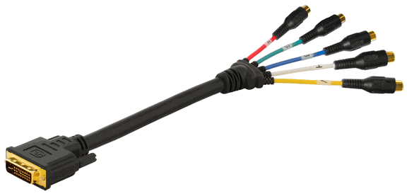 Adapter Cable DVI-I Male RGBHV 5x BNC Female  DVI-8414a