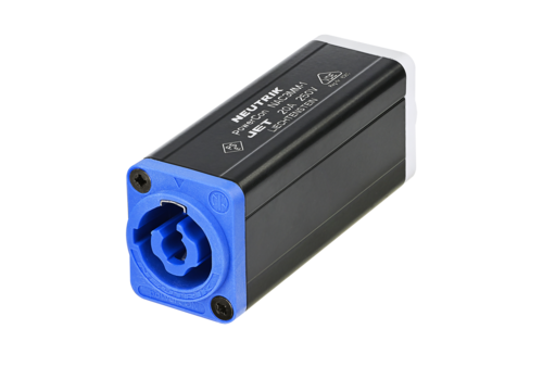 NAC3MM-1<br />powerCON NAC3MPXXA (power in) - powerCON NAC3MPXXB (power out), CBC coupler for linking power cables with NAC3FXXA/B.