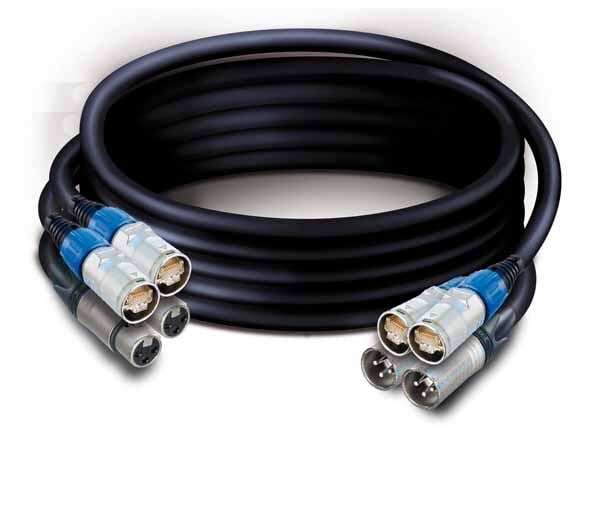 HYBRID  Combi kabel  C732 Tasker kabel 2 x Digitaal audio + 2 x Cat 5e S-FTP met Neutrik connectors .