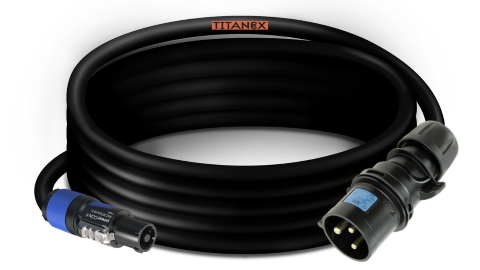 Stroom kabel  Neutrik powerCON-Schuko plug  450/750V  HO7RN-F kabel  3x1,5mm&sup2;