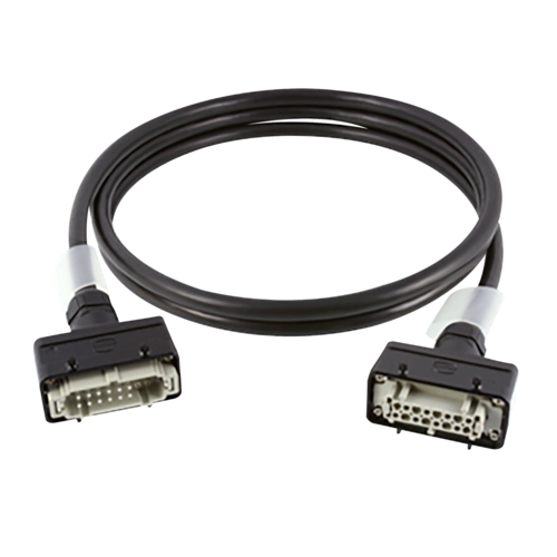 CKPE50- AHAH-M050  Cable: Power multicore 13 x 2.5 mm² black,<br />Connector 1: Harting E16 female,<br />Connector 2: Harting E16 male.<br />Harting female and male E16 plugs with housing and screw connection in black, according to DIN 15765:2019-09, performance class 2, type D, connector 5, configuration 2A.  5  artikel 1029172