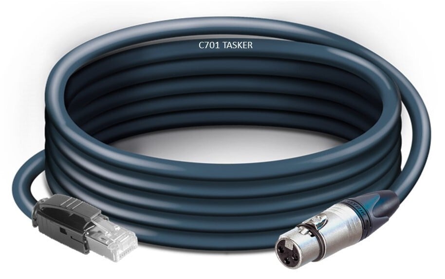 Ethernet Cat 5e Tasker C701 kabel RJ45-Neutrik NC3FXX Adapter. Mobiel kabel In/Outdoor