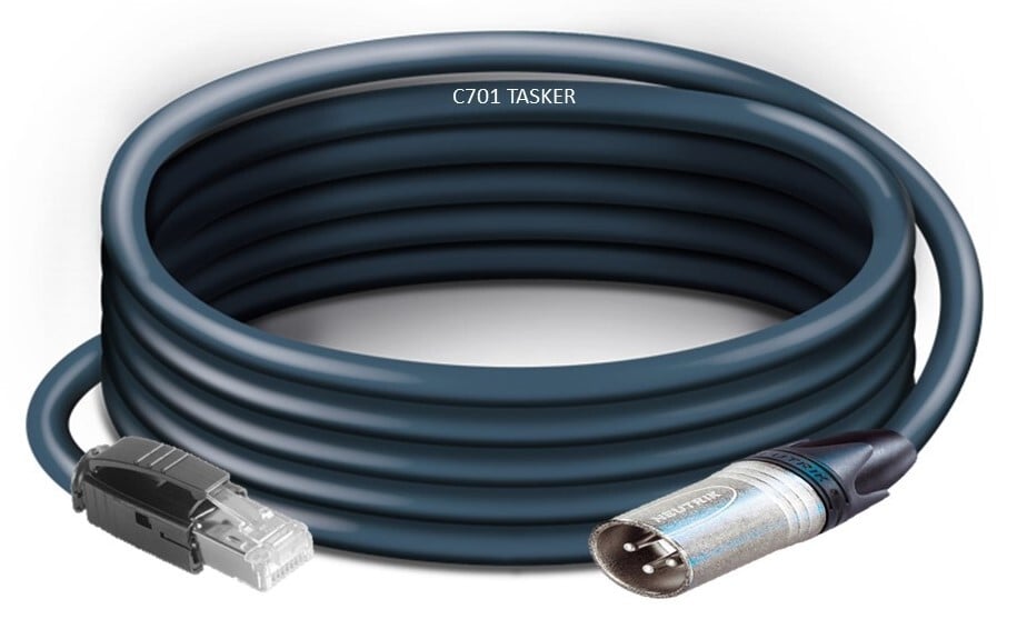 Ethernet Cat 5e Tasker C701 kabel RJ45-Neutrik NC3MXX Adapter. Mobiel kabel In/Outdoor
