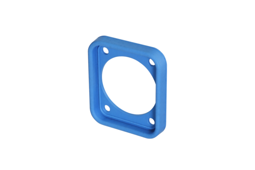 SCDP-FX-BL  Blue<br />The SCDP-FX* sealing gasket provides a dust and water-resistant assembly for D-shape chassis connectors to front panels.