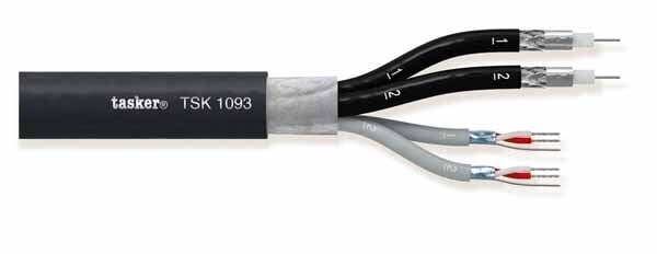 Video HD SDI + DMX-AES-EBU-Hybrid audio cable 2x75 Ohm + 2x2x0.14<br />TSK1093
