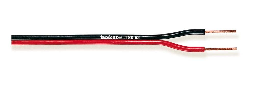 Deelbare rode en zwarte platte kabel 2x0,35 CCA<br />TSK50