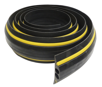 VOLGA   2x23J Gele banden Flexibele kabelbescherming (in rollen)met twee gele reflextie banden  van 2,5mtr  2 kanaal Ø23mm