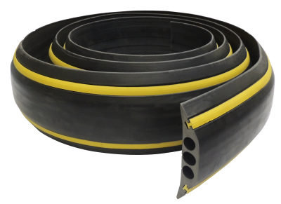 VOLGA  3x23J Gele banden Flexibele kabelbescherming (in rollen)met twee gele reflextie banden  van 2,5mtr  3 kanaal Ø23mm
