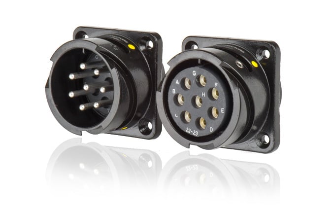 SPK 8-pins luidspreker, zilveren krimpcontacten (2,5 mmq ) Chassis Vrouwelijk, zonder borgring compatible CA-COM