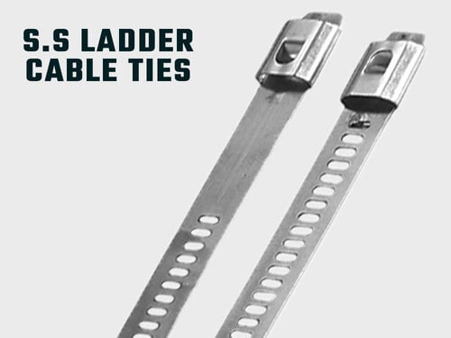 Stainless Steel Ladder Cable Ties . Ladderkabelbinders van roestvrij staal.