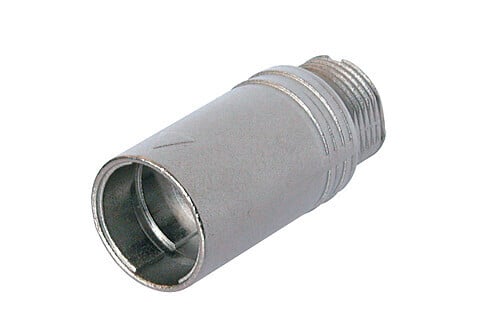 MC8-NI<br />Cable connector extension housing for female and male inserts, nickel coated, 180° coding