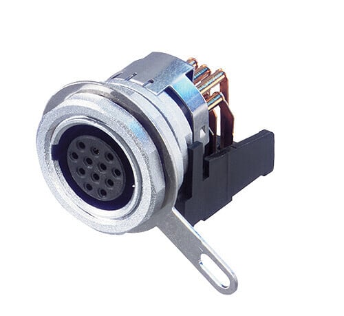 MPF12-H<br />12 pole female chassis connector, horizontal PCB mount<br />The miniCON with its flexible and compact design is perfectly suitable for multipin/industrial applications.