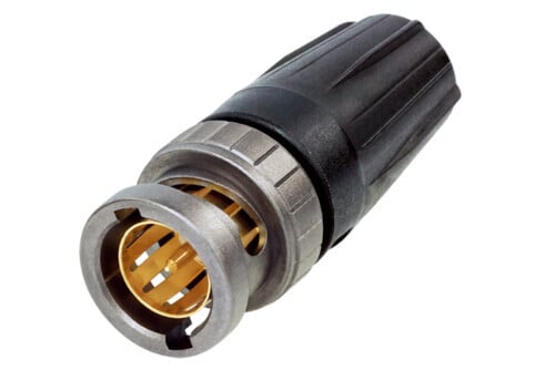 NBNC75BTUP11X<br />The rearTWIST UHD BNC connectors are specifically designed for high resolution video signal transmissions. Due to the unique insulator and contact pin design, the connectors feature low return loss values for 4K and 8K signals.<br /><br />The NBNC75BTUP11X is designed to be used with the common Paladin crimp tool.