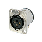 NC3FD-H   3 pole female receptacle, horizontal PCB mount, Nickel housing, silver contacts