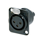 NC3FD-S-1-B       3 pole female receptacle, D-size metal body, screw terminals accommodating wire range 0.14mm² to 0.5mm²
