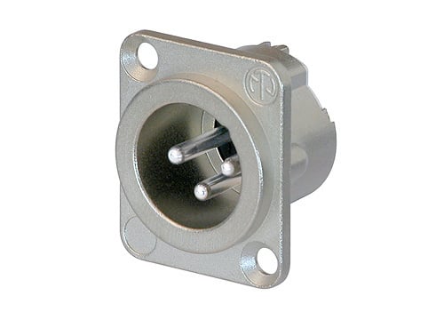 NC3MD-LX    3 pole male receptacle, solder cups, Nickel housing, silver contacts