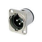 NC3MD-V  3 pole male receptacle, vertical PCB mount, Nickel housing, silver contacts