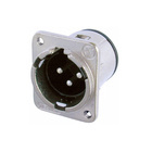 NC3MDM3-V   3 pole male receptacle, vertical PCB mount, nickel housing, silver contacts, M3 mounting holes