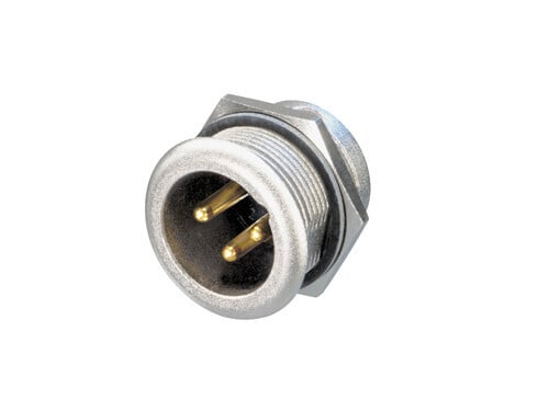 NC3MPR-HD<br />Heavy duty sealed male 3-pole XLR chassis connector for outdoor use, weatherproof applications.