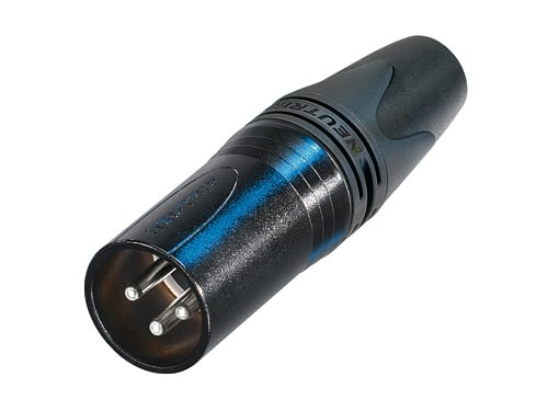 Audio XLR-kabelconnectors NC3MXX-14-BAG-D. Bulk doos 100st<br />3-polige mannelijke kabelconnector voor 8 mm - 10 mm kabel O.D.