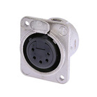 NC5FDM3-L-1     5 pole female receptacle, solder cups, Nickel housing, silver contacts, M3 mounting holes