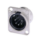 NC5MD-L-1    5 pole male receptacle, solder cups, Nickel housing, silver contacts