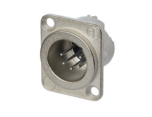 NC5MD-LX<br />5 pole male receptacle, solder cups, Nickel housing, silver contacts