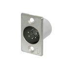 NC5MP<br />5 pole male receptacle, solder contacts, Nickel housing, silver contacts