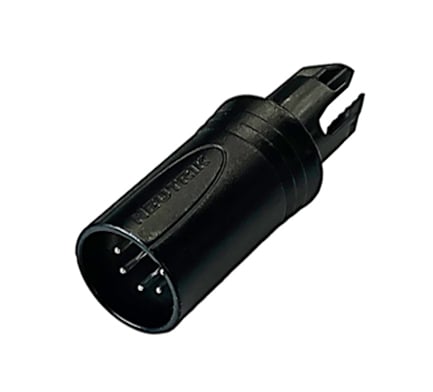 Audio XLR-kabelconnectoren 5 polig NC5MXX-BAG -WOB Bulk doos 100st<br />5-polige mannelijke kabelconnector, zwarte behuizing en zilveren contacten, zonder afdicht dop