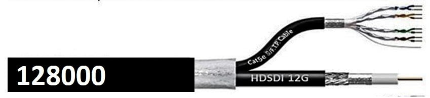 Hybride/Data LAN Cat5e kabel + HD-SDI 12G kabel 128000
