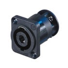NL4MP-ST<br />4 pole chassis connector, black D-size flange, countersunk thru holes, screw termination. This chassis connector is not airtight.