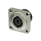 NLT4MD-V<br />4 pole male chassis connector, metal housing, vertical PCB mount, self tapping screw holes (A-screw)