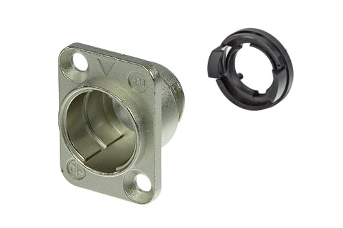 neutriCON Modular System RP8-NI<br />Chassis connector housing for female and male inserts, nickel coated, 180° coding