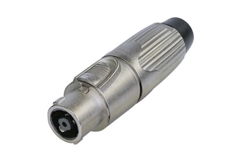 NLT8FX  8-pole female cable connector, Nickel housing, chuck type strain relief, solder