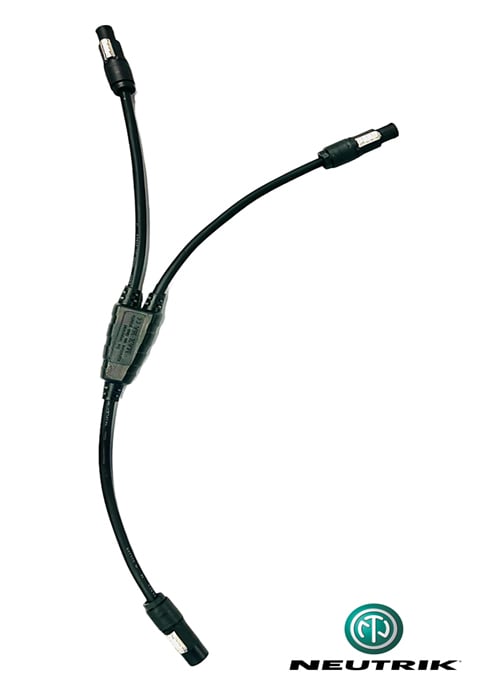 Y  kabelsplitter Neutrik TRUE1 250V 16A, IP65.