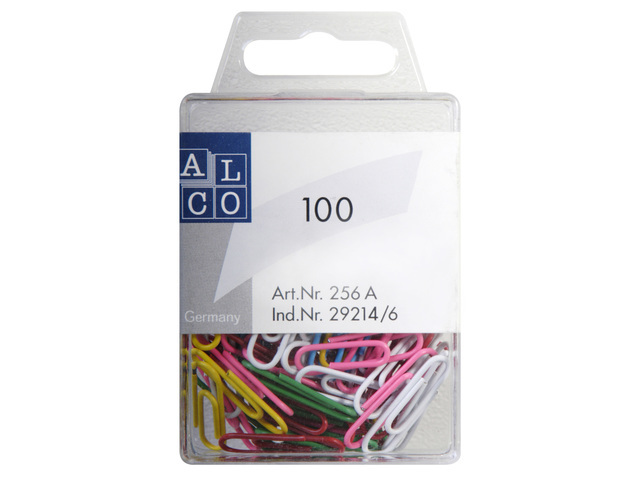 ALCO PAPERCLIPS 26MM ROND ASSORTI A 100 STUKS BLISTER