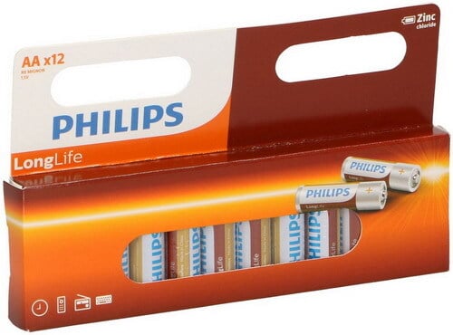 Philips Longlife R6 batterij (AA) 1.5V 12 ST